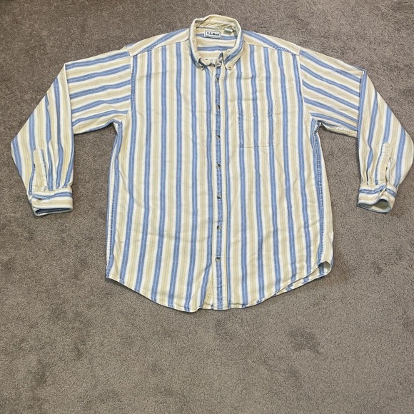 L.L. Bean Other - Vintage LL Bean Shirt Mens Large Tall Blue Yellow Button Up Shirt Cotton Outdoor
